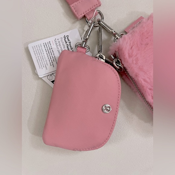 NWT Lululemon Dual Pouch Wristlet Plush Fleece Pink Tide